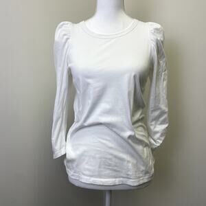 Tuckernuck Pomander Place White Vesty Long Sleeve CrewNeck Top S